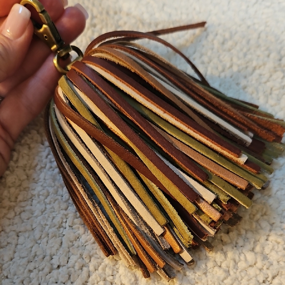 Portland Leather Multicolor Tassel Keychain